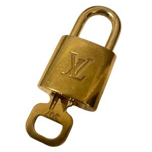 Louis Vuitton Padlock with Key #307 Authentic Brass LV Lock Vintage